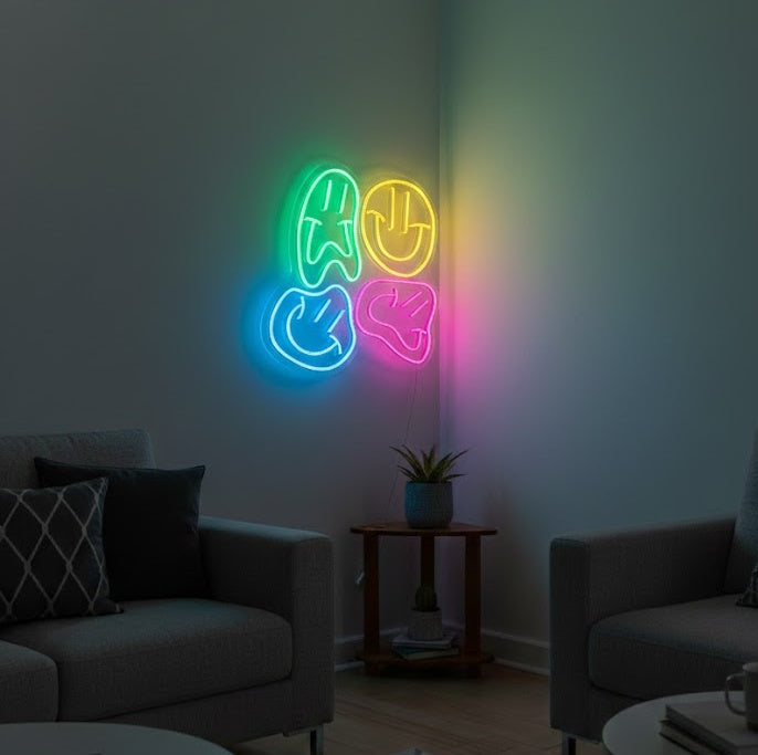 "Vervormd gezicht" Neonbord