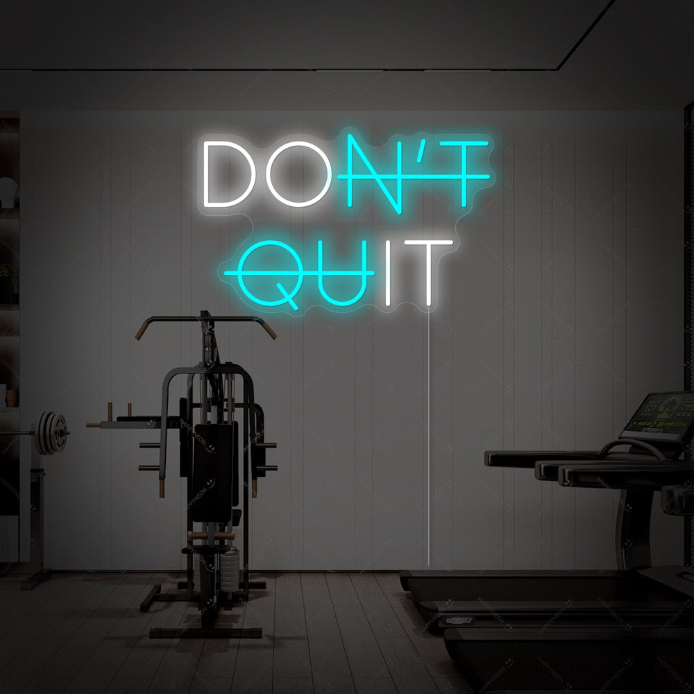 Neon LED “DON’T QUIT” fitnessbord, motivatieverlichting.