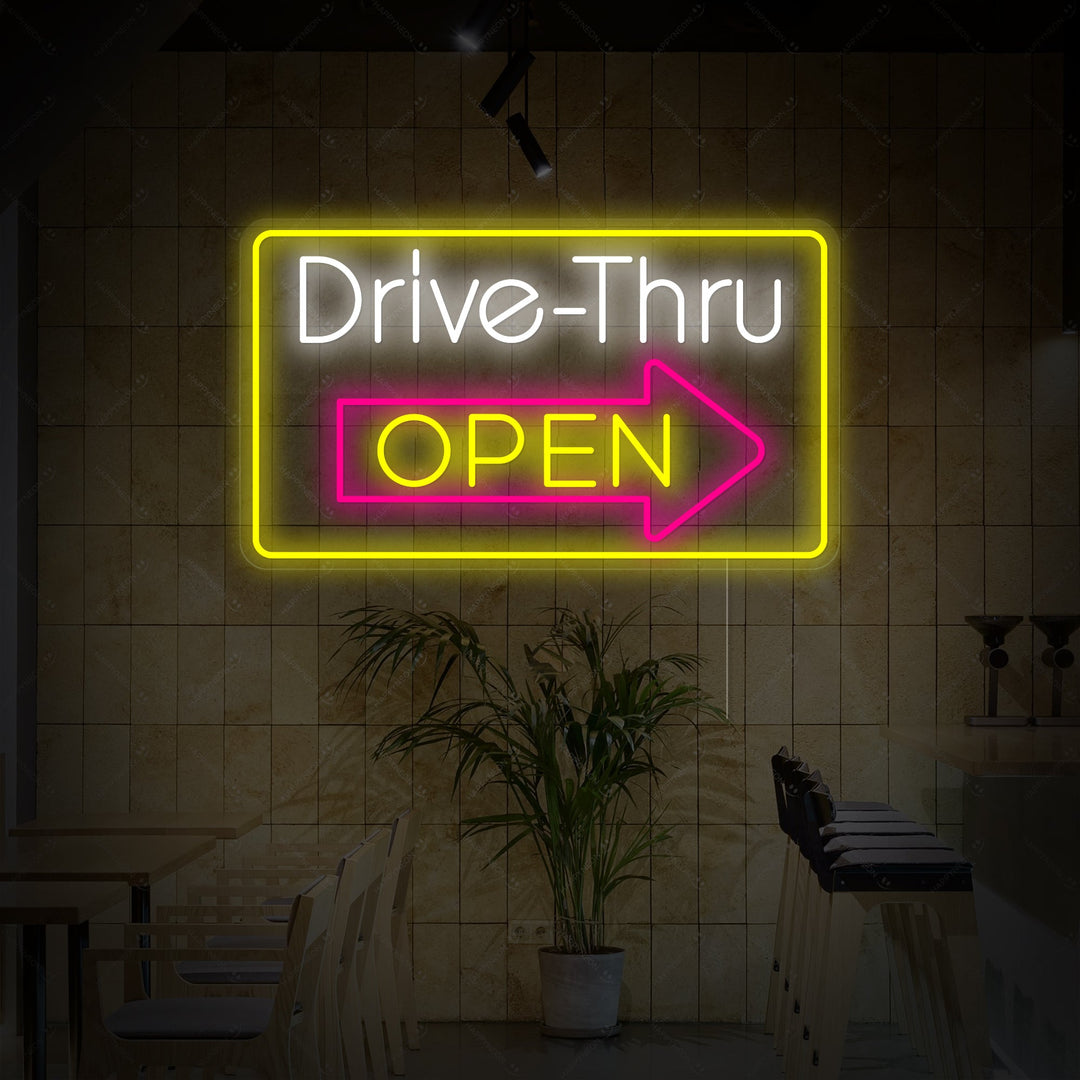 "Drive Thru Open" Neonbord