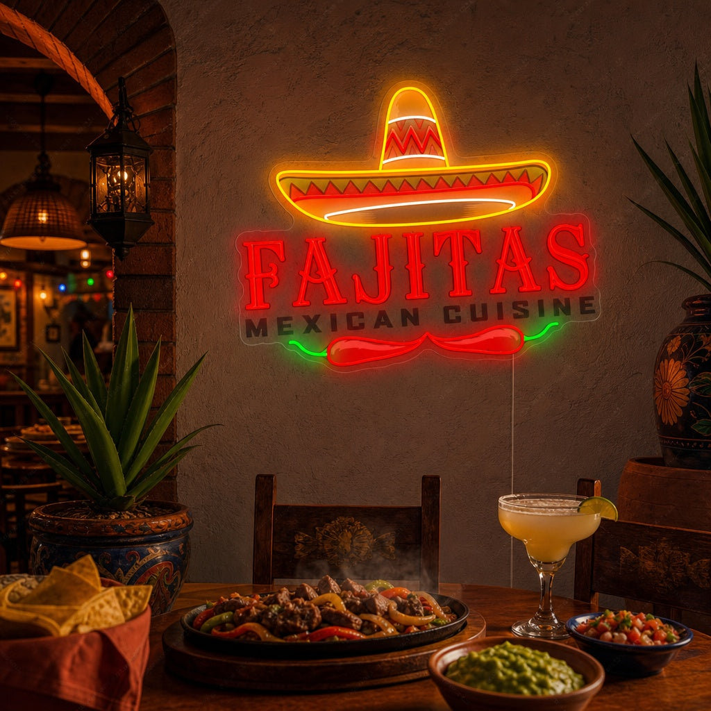"Fajitas Mexican Cuisine" Neonbord