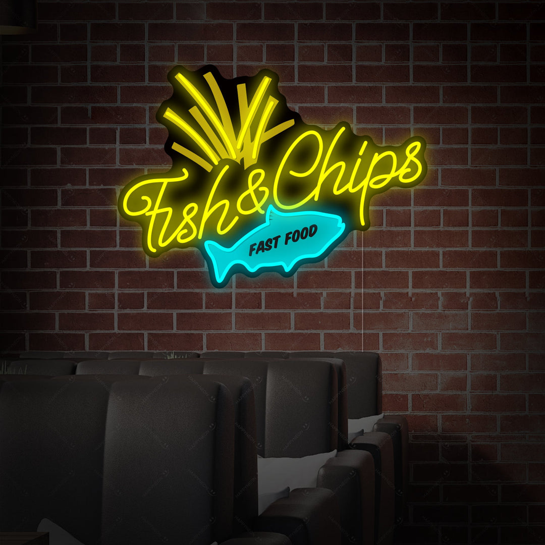 "Fish & Chips" Neonbord