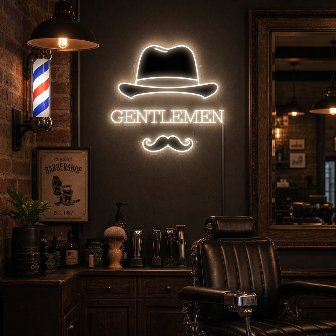 "Gentlemen" Neonbord