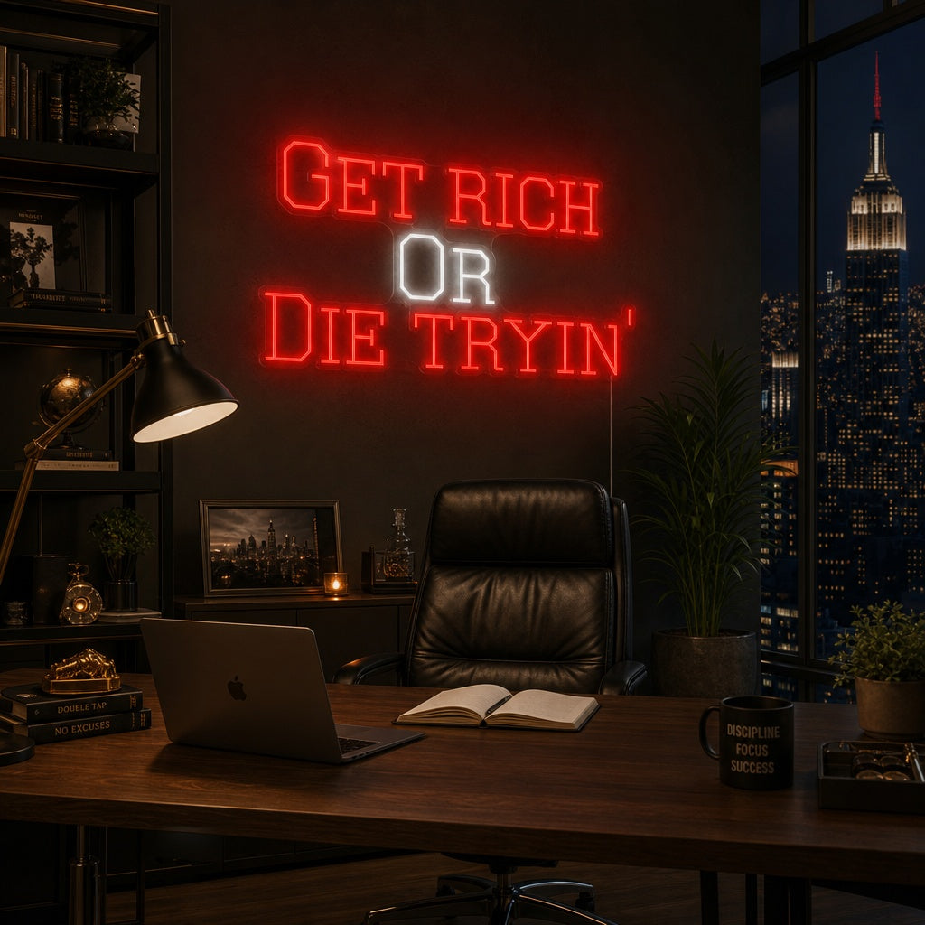 "Get Rich Or Die Tryin" Neonbord
