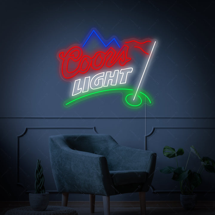 Coors Light golf logo neon sign