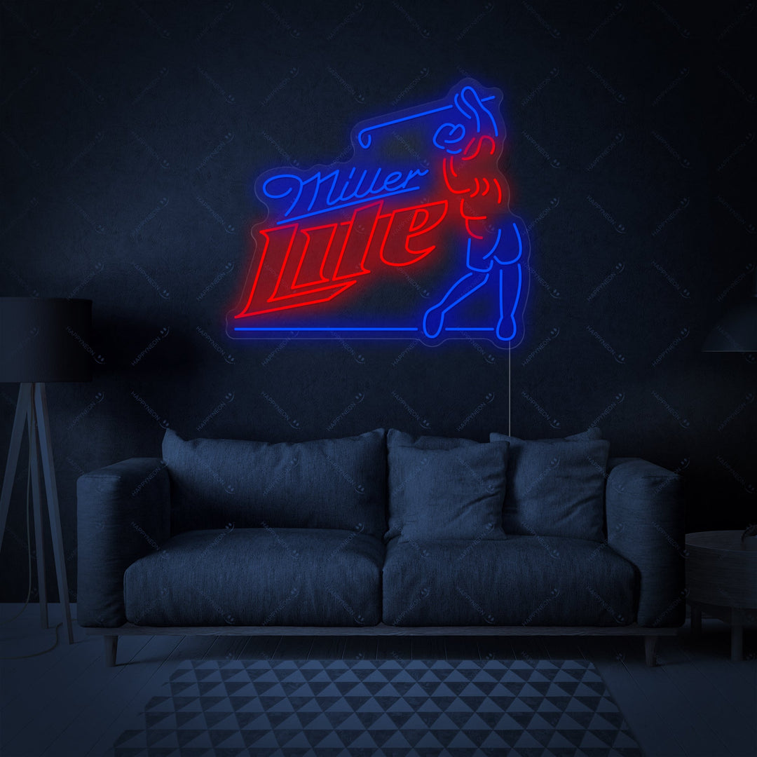 "Golfspeler en bier logo" Neonbord