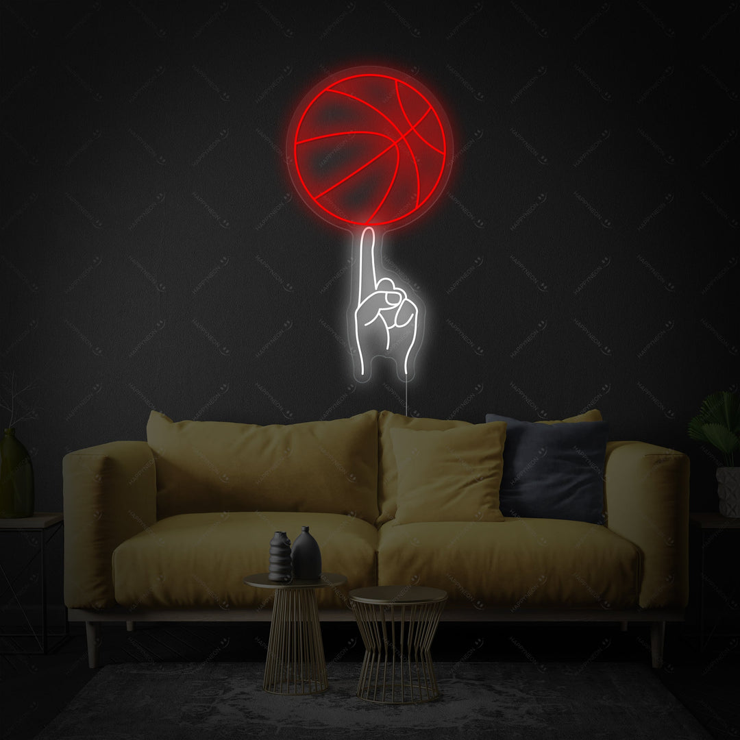 "Hand Swing Basketbal" Neonbord