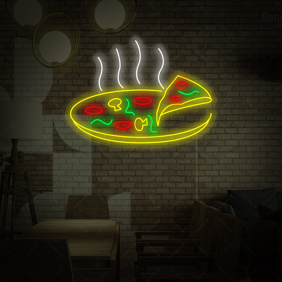 "Hete heerlijke pizza" Neonbord