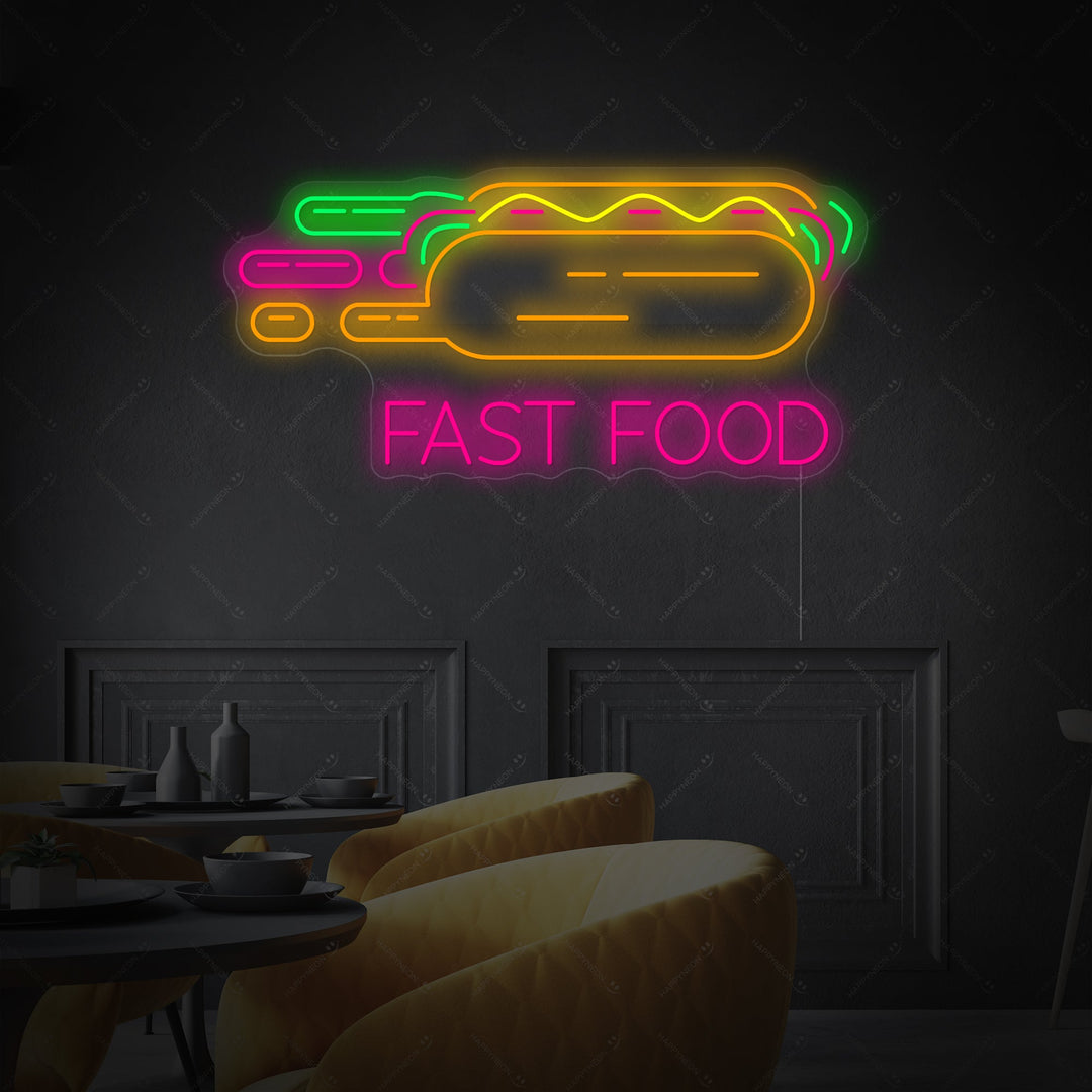 "Hotdog fast food" Neonbord