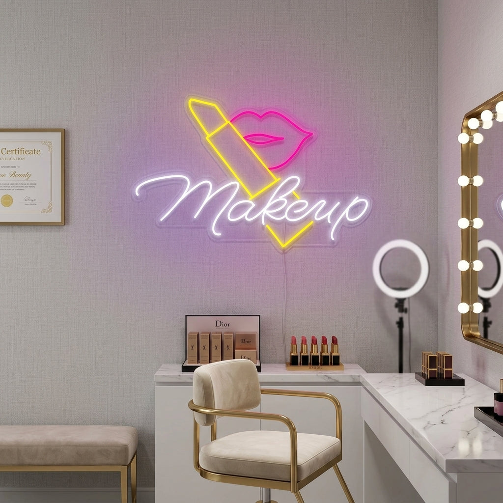 "Make up, Lippenstift" Neon Verlichting