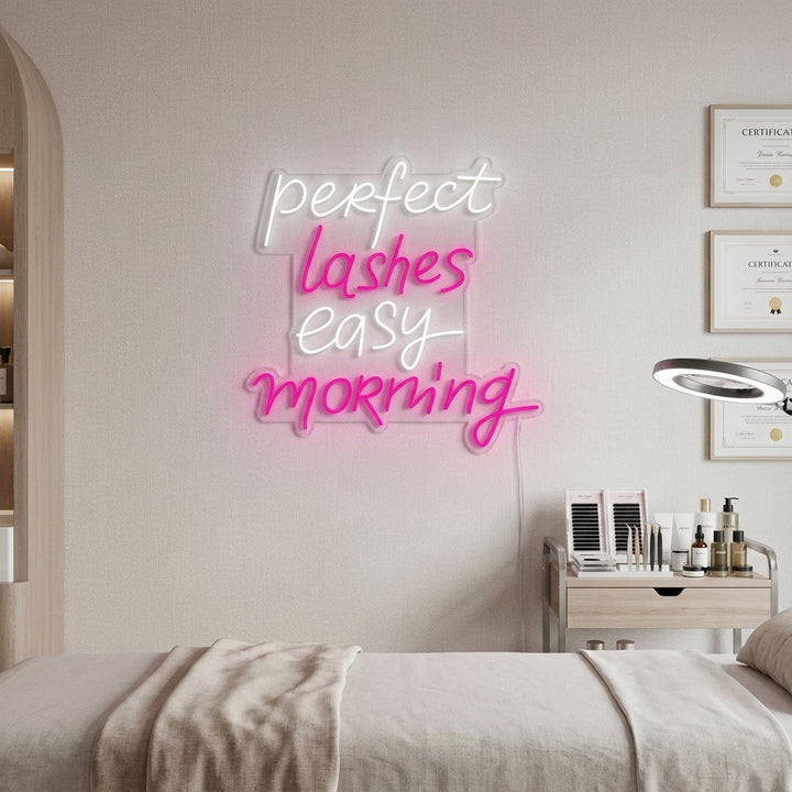 "Perfect Lashes Easy Morning" Neon Verlichting