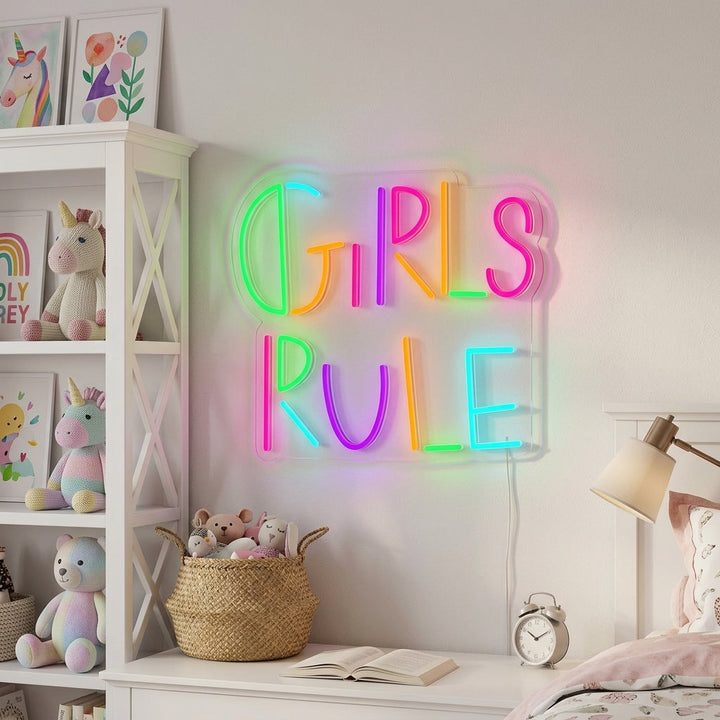 "Girls Rule, Kinderkamer Decor" Neon Verlichting