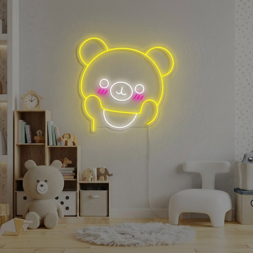 "Schattige Beer, Kinderen Kamer Decor" Neon Verlichting