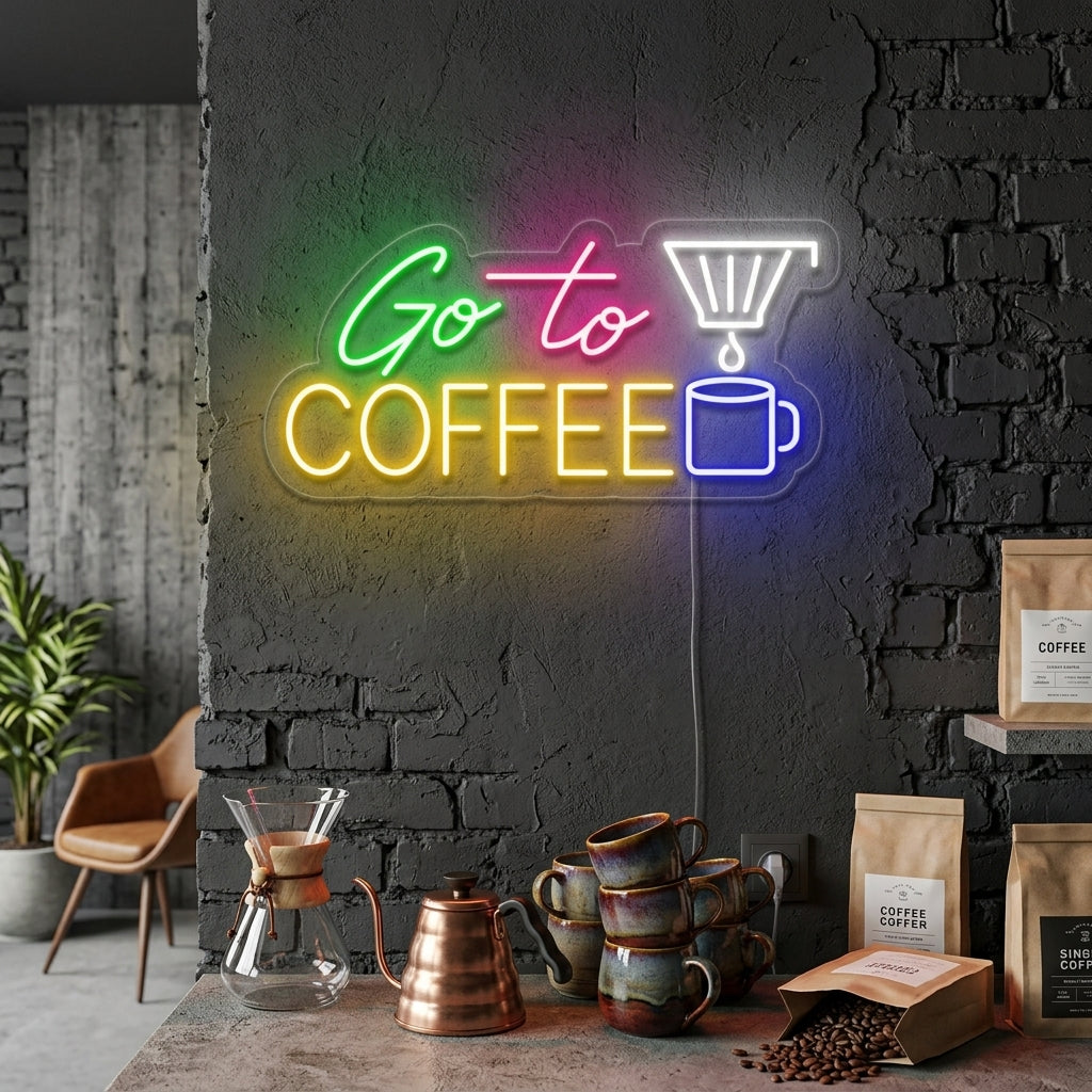 "Go To Coffee" Neon Verlichting