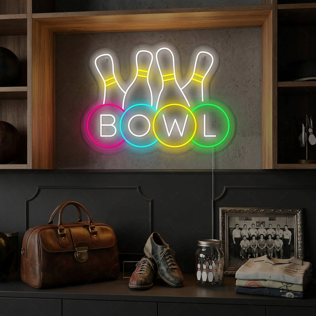 "Het Embleem van de bowlingswinkel" Neonbord