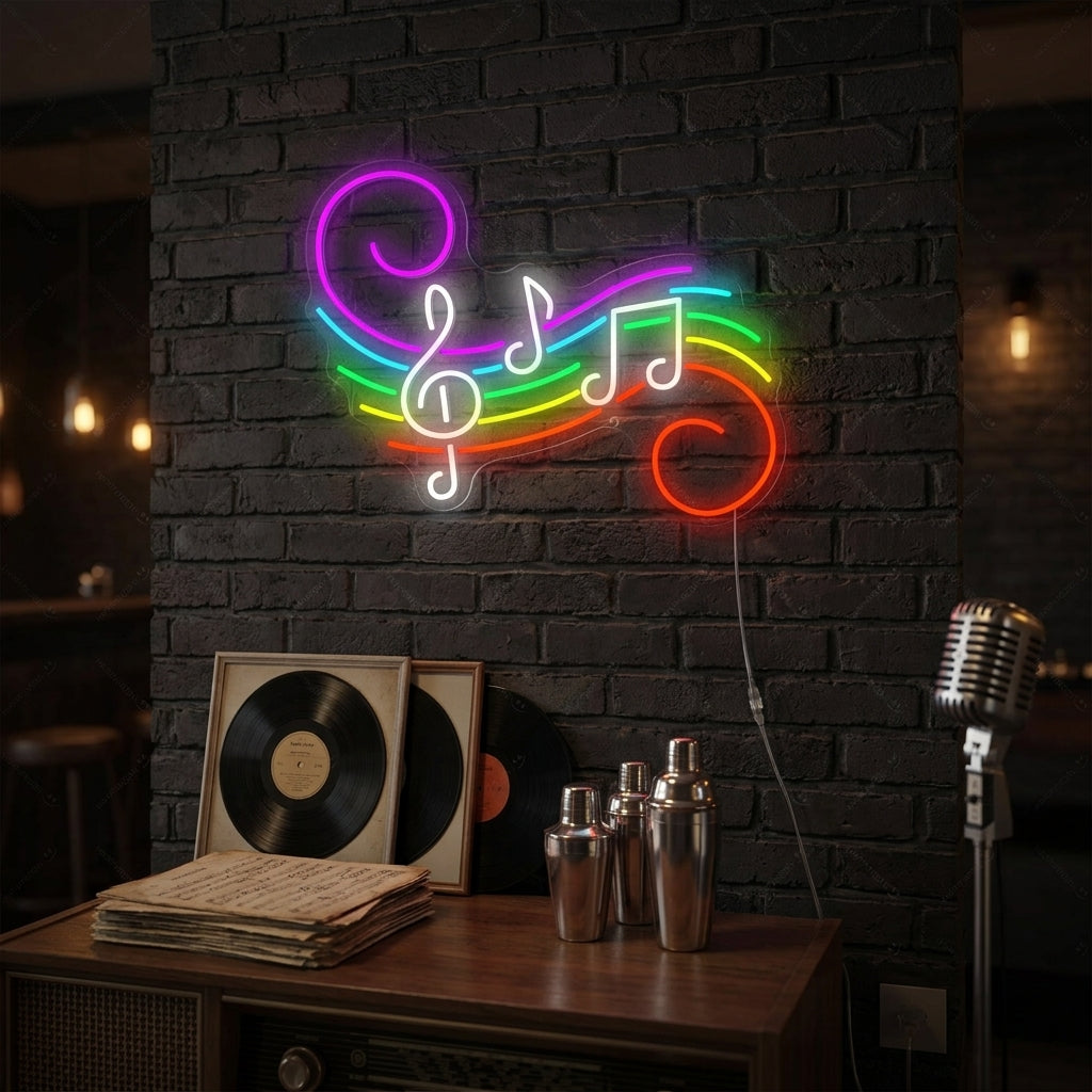 "Muziek Notities" Neonbord