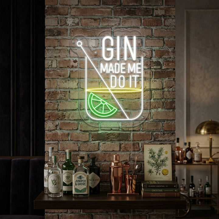 "Gin Made Me Do it Bar" Neon Verlichting