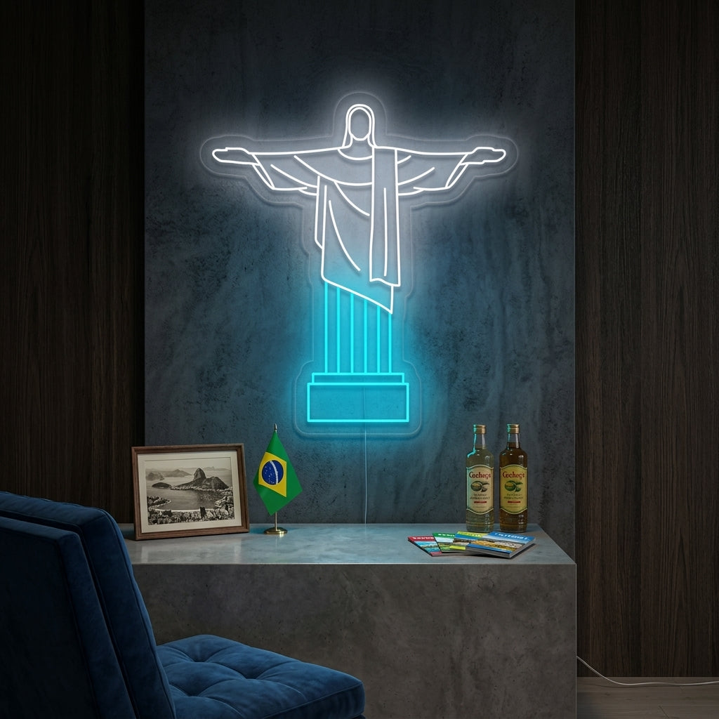 "Christus De Verlosser In Brazilië" Neon Verlichting