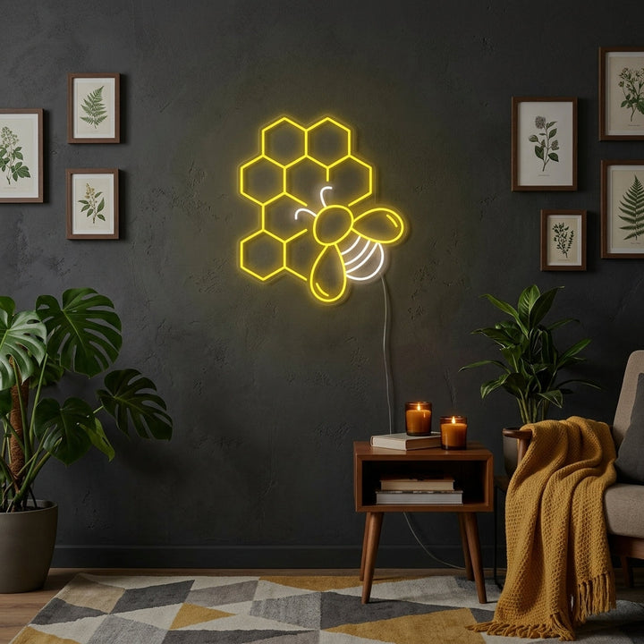 "Honingraat" Neon Verlichting