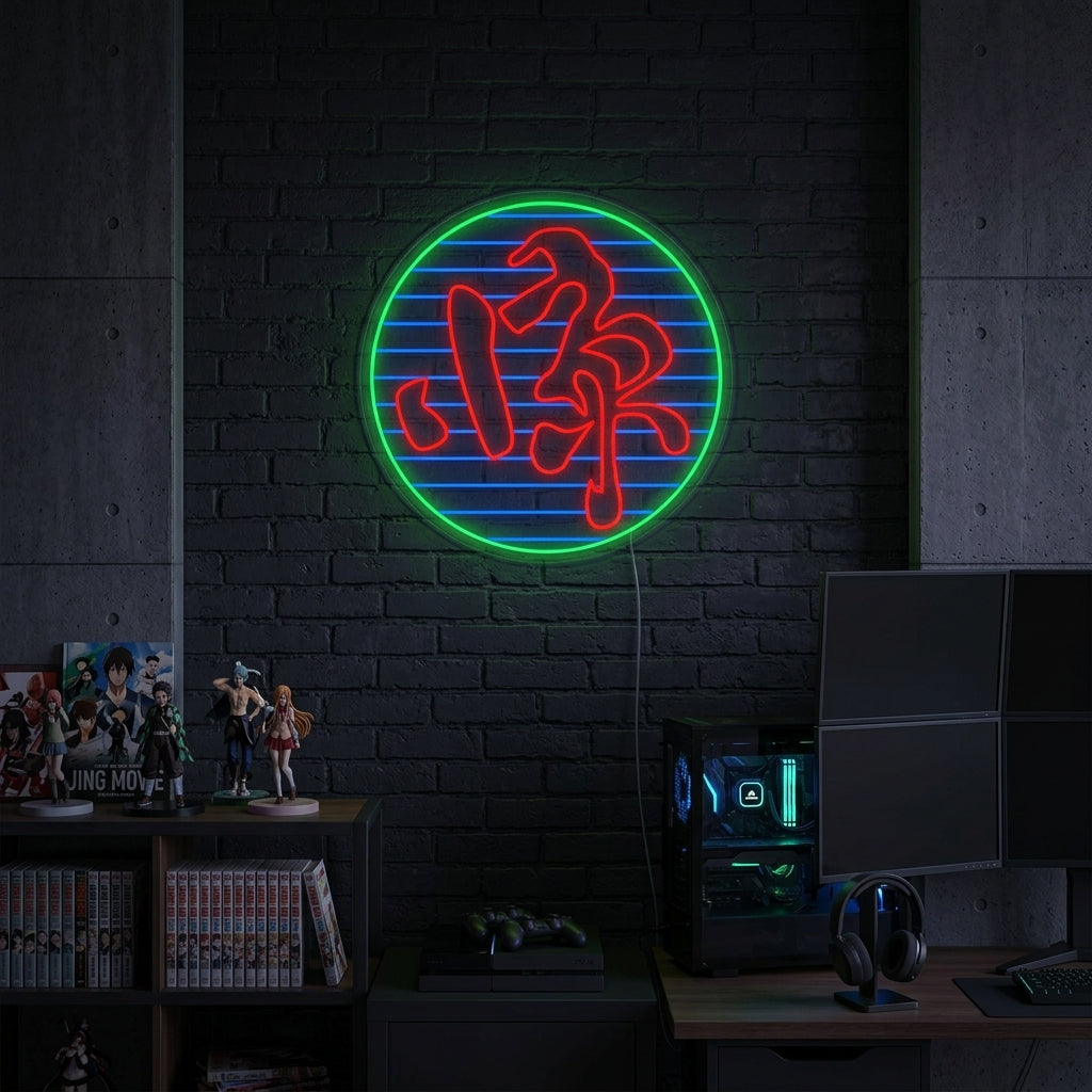 "Kanji Symbool Jing Film" Neon Verlichting