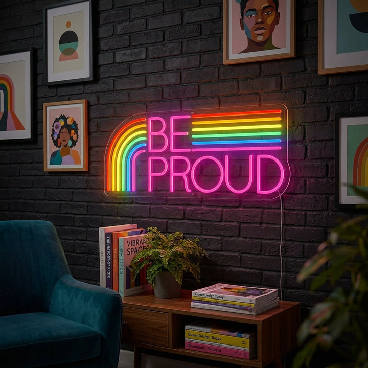 "LGBT Be Proud, Regenboog" Neon Verlichting