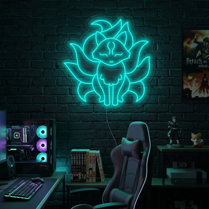 "Negen Staarten Vos Anime" Neon Verlichting