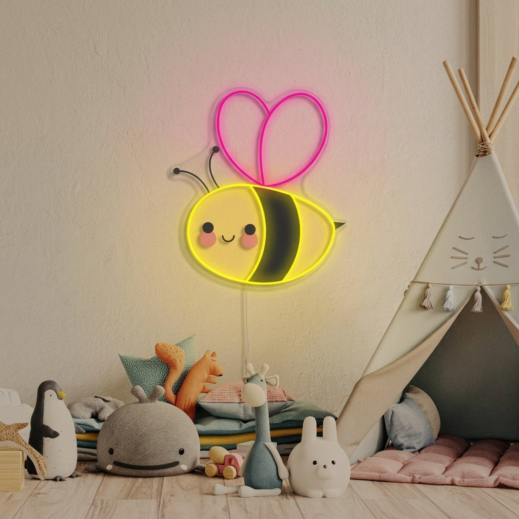"Schattige Vliegende Bij, Decor Kinderkamer" Neon Verlichting