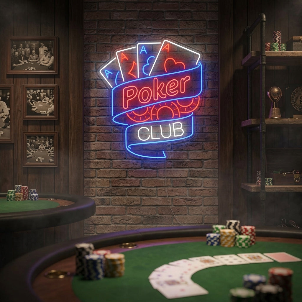 "Poker Club" Neonbord