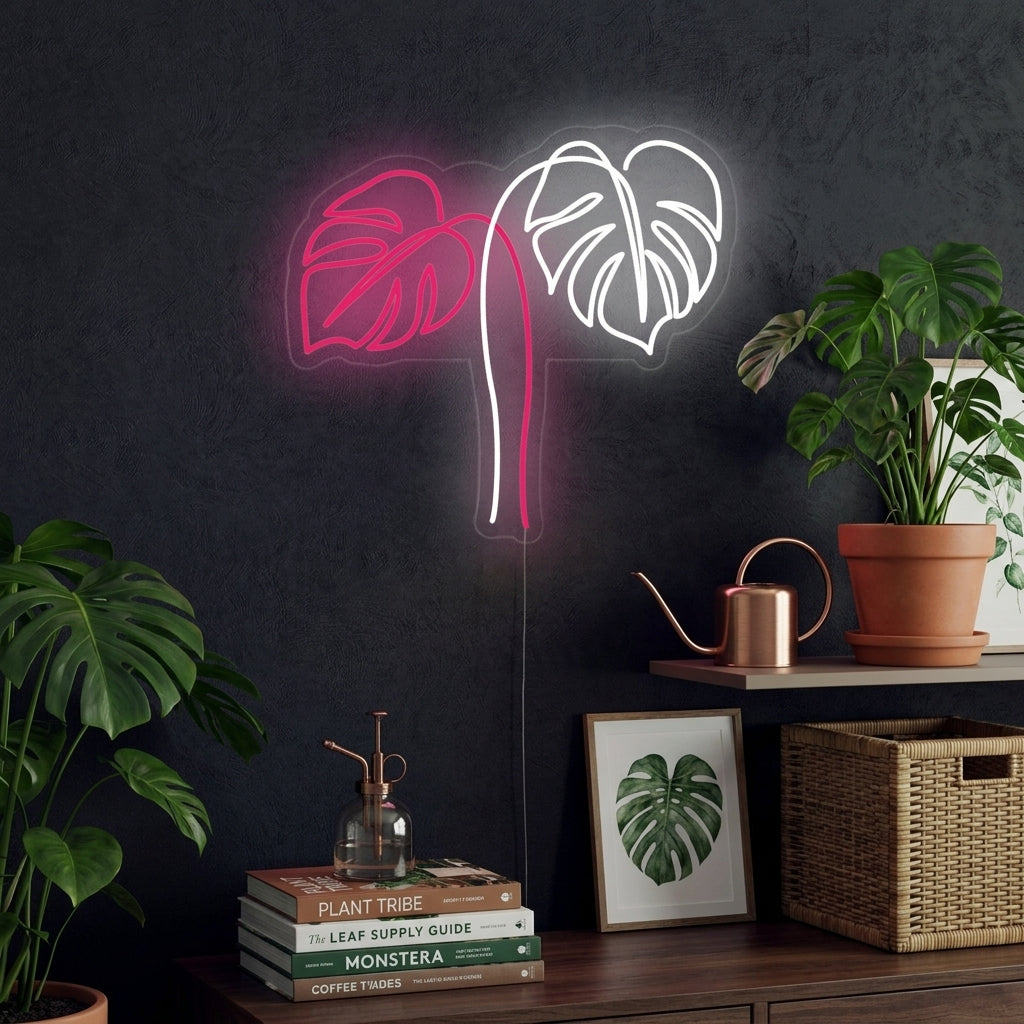 "Monstera Bladeren" Neon Verlichting