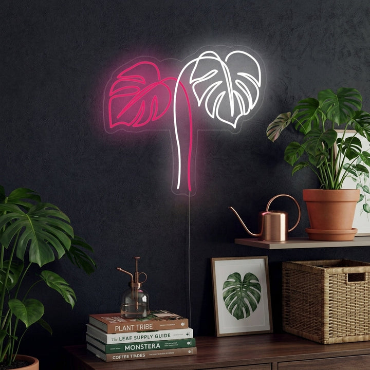"Monstera Bladeren" Neon Verlichting