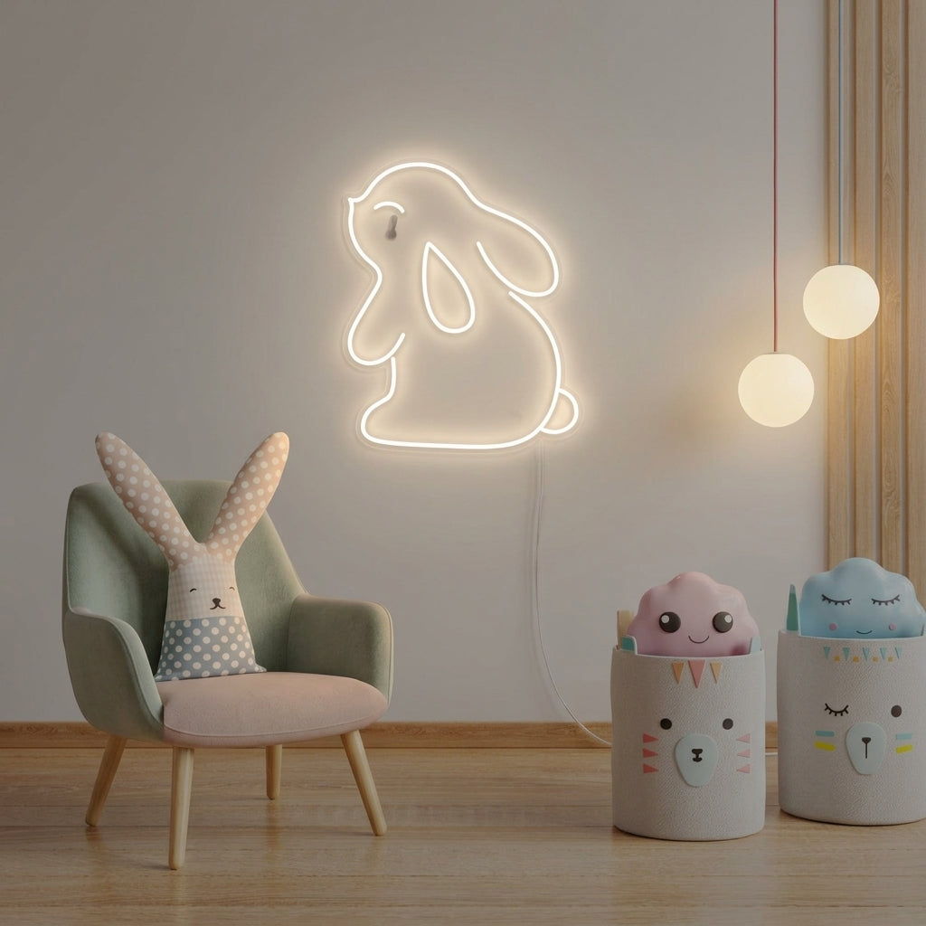 "Konijn Konijn, Decor Kinderkamer" Neon Verlichting