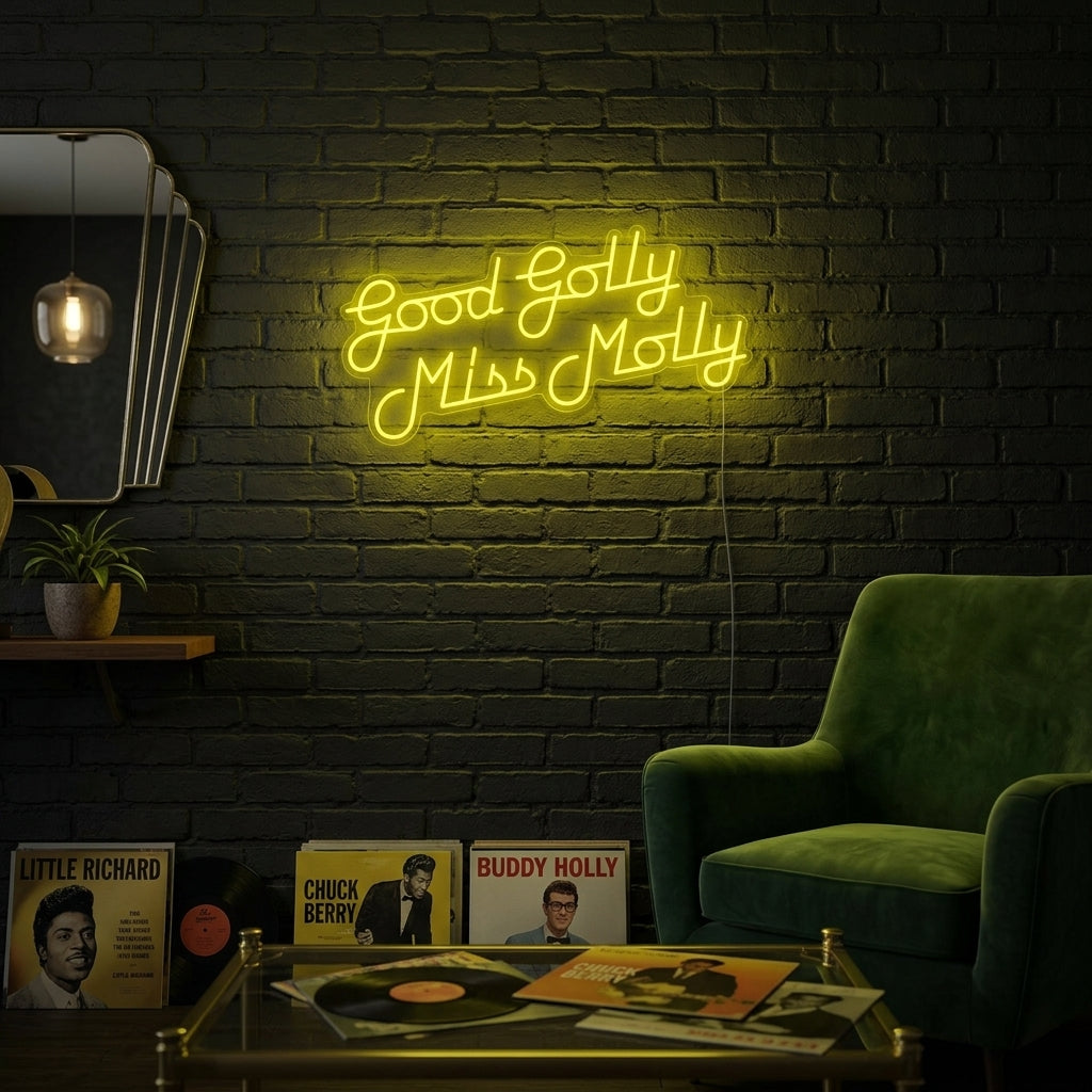"Good Golly Miss Molly Rockmuziek" Neon Verlichting