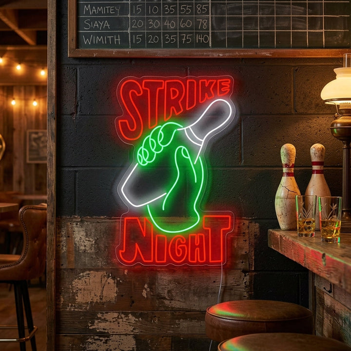 "Strike Night Bowling " Neonbord