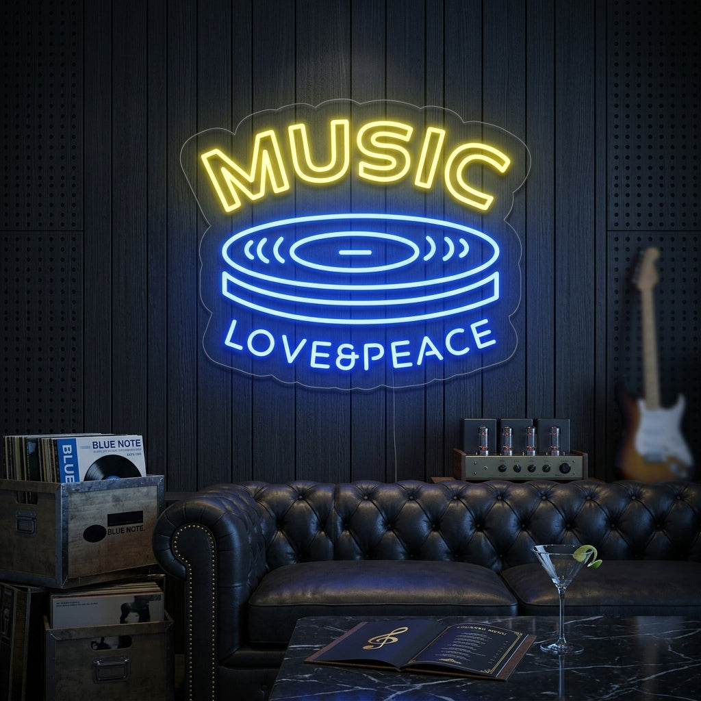 "Music Love Peace" Neon Verlichting