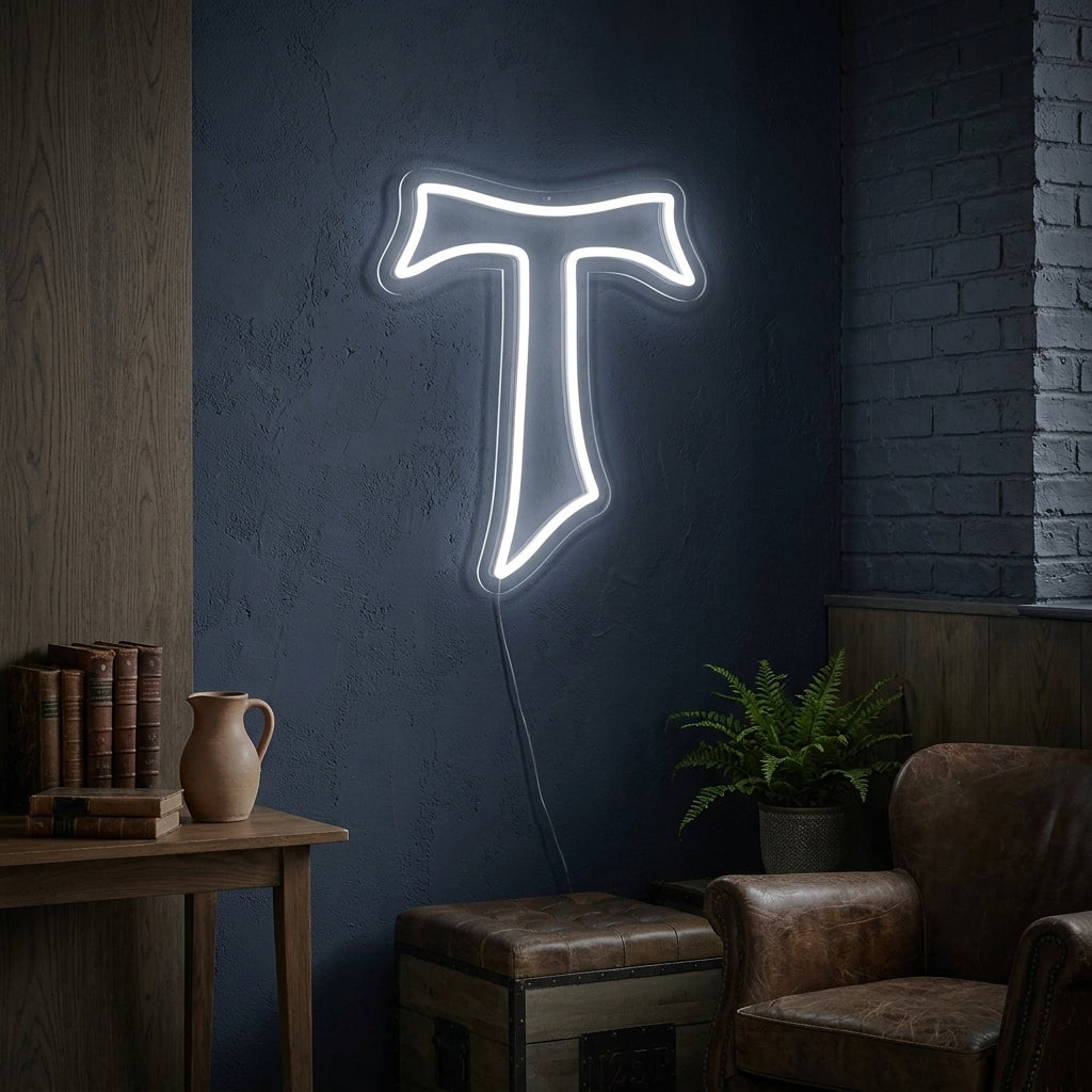 "Tau Kruis" Neon Verlichting