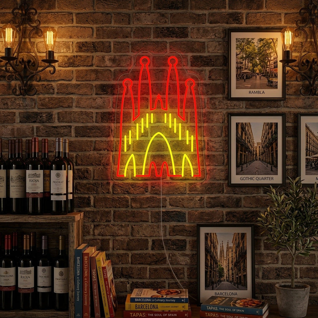 "Spanje Heilige Familie Kathedraal" Neon Verlichting