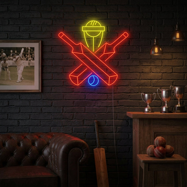 "Cricket Bat Bal Het Winnen" Neonbord