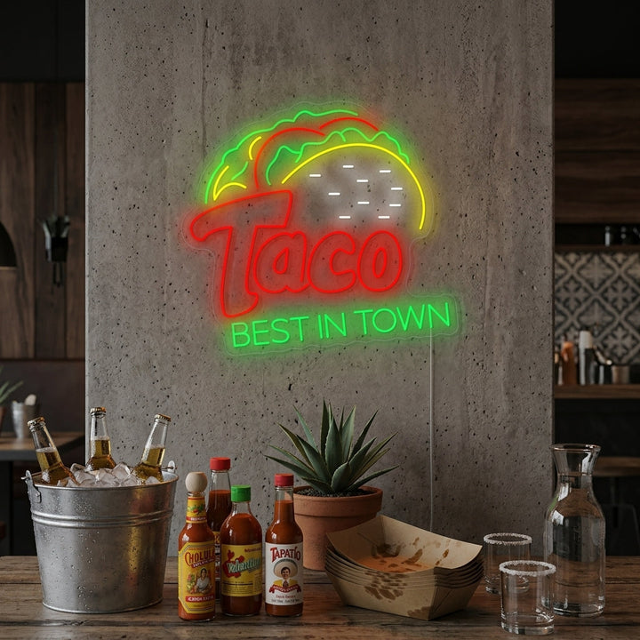 "Taco Best In Town" Neonbord