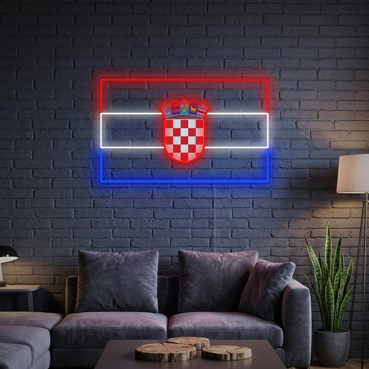 "Vlag Van Kroatië" Neon Verlichting