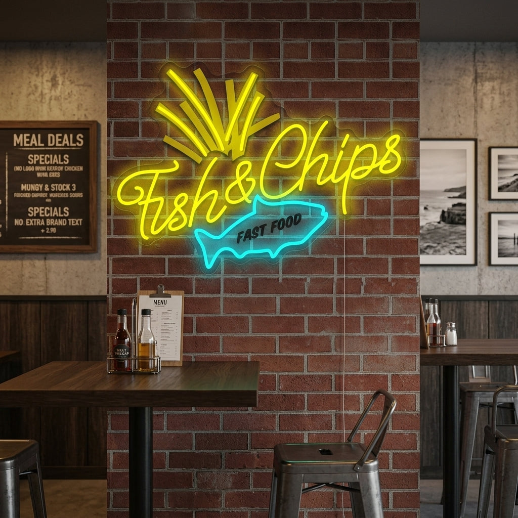 "Fish & Chips" Neonbord