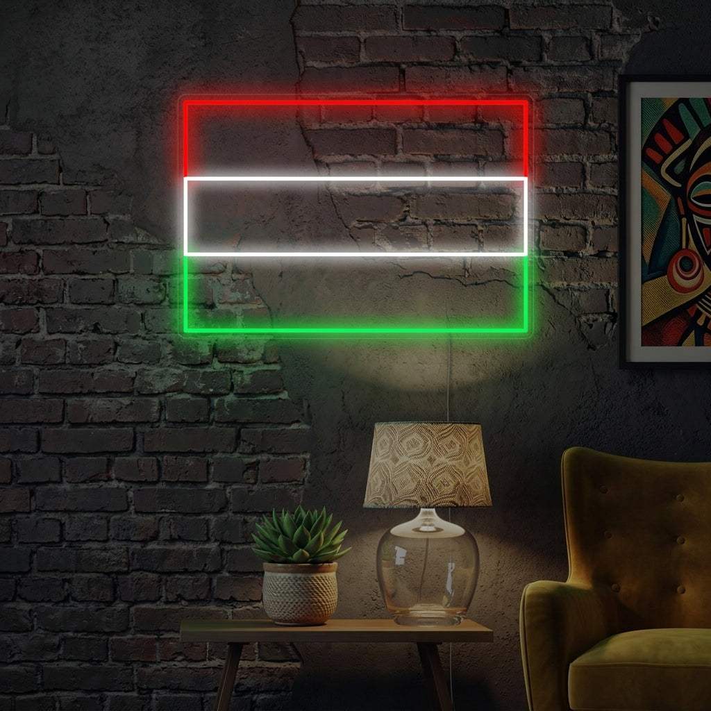 "Vlag Van Hongarije" Neon Verlichting