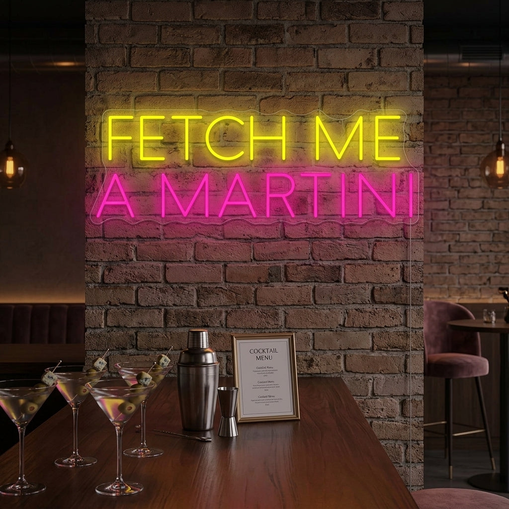 "Fetch Me A Martini" Neonbord