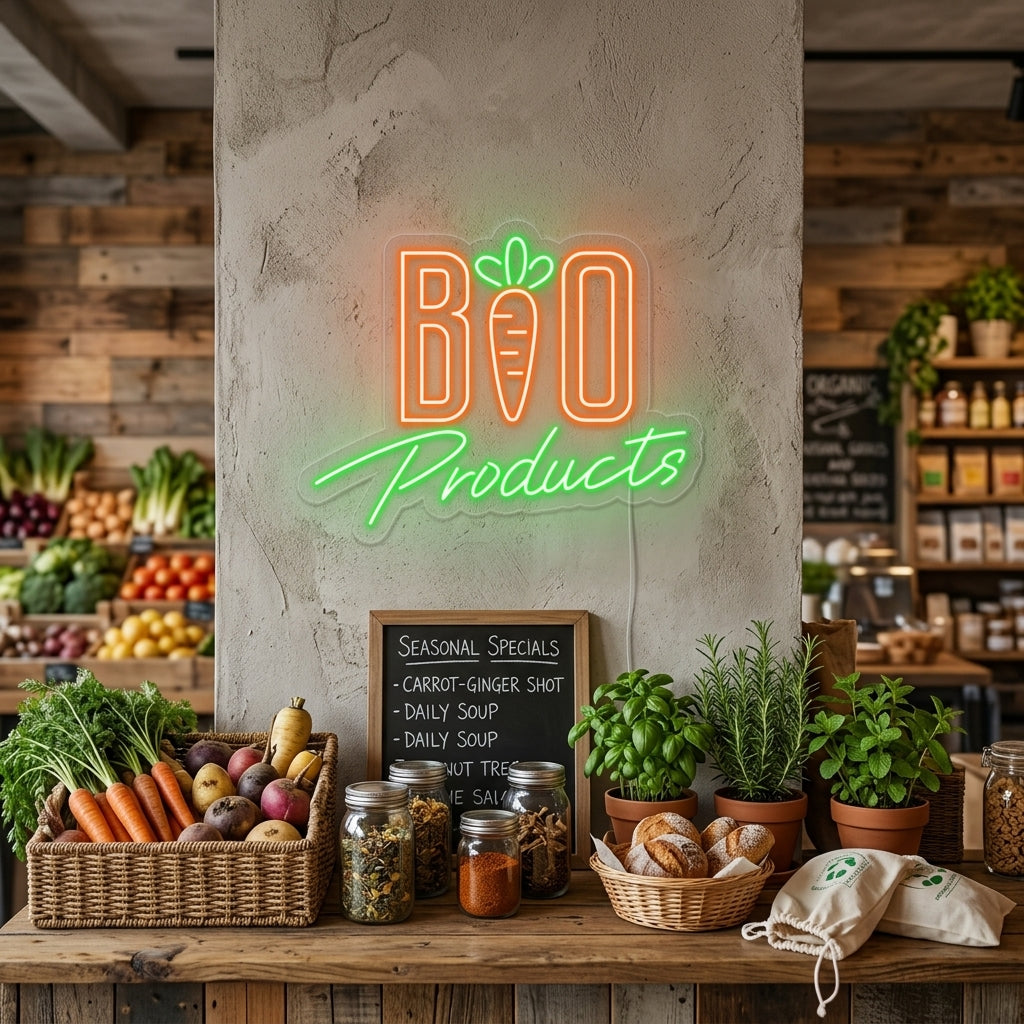 "Bio Products" Neon Verlichting