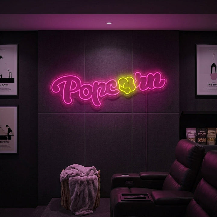 "Bioscoopzaal Popcorn" Neonbord
