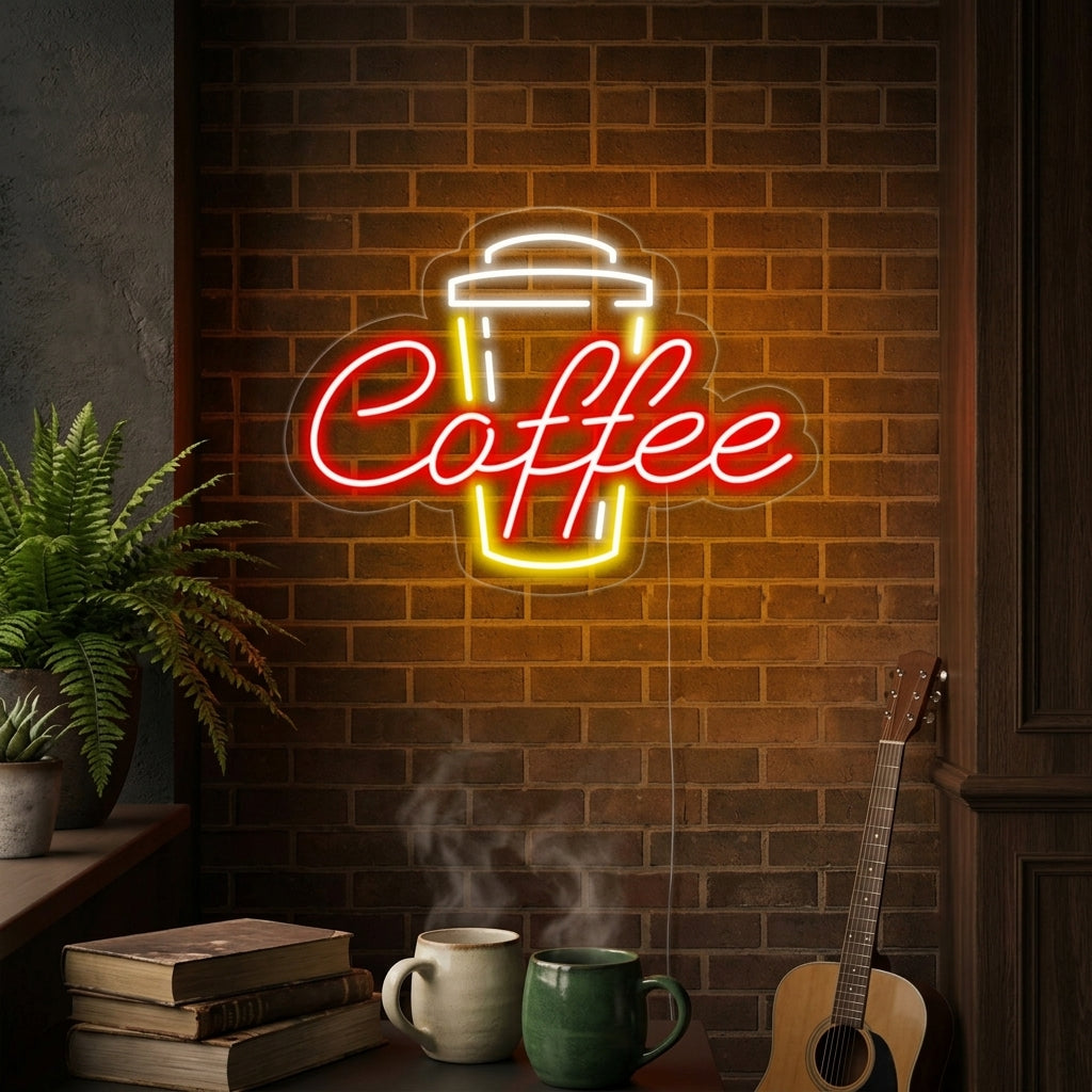"Coffee, koffiekop" Neon Verlichting