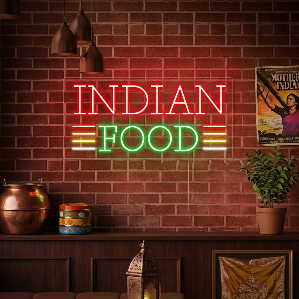 "INDIAN FOOD" Neon Verlichting