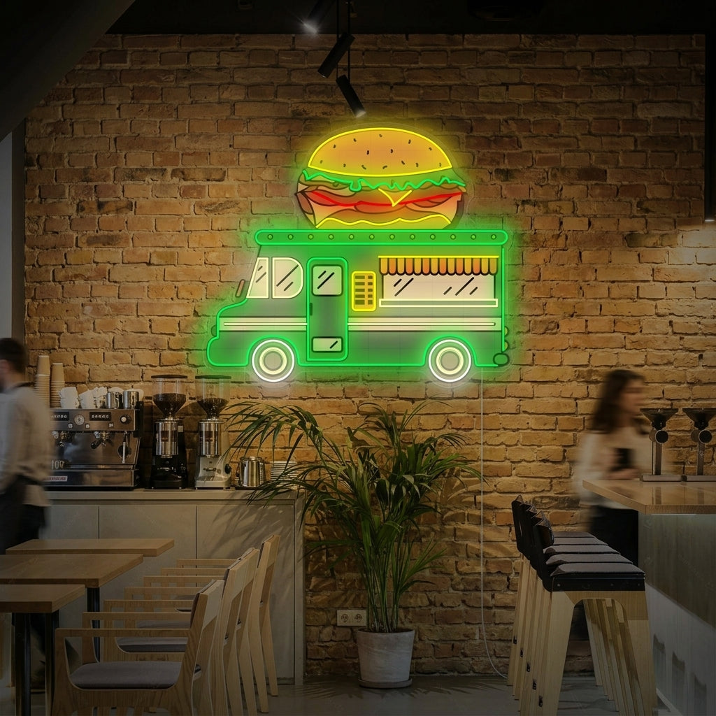 "Hamburger vrachtwagen" Neonbord