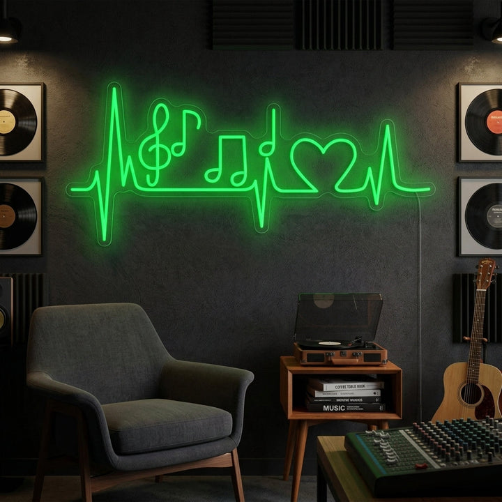 "Muzieknoot En Kloppend Hart" Neon Verlichting