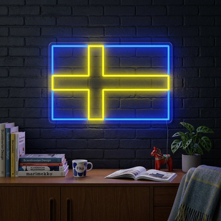 "Vlag Van Zweden" Neon Verlichting