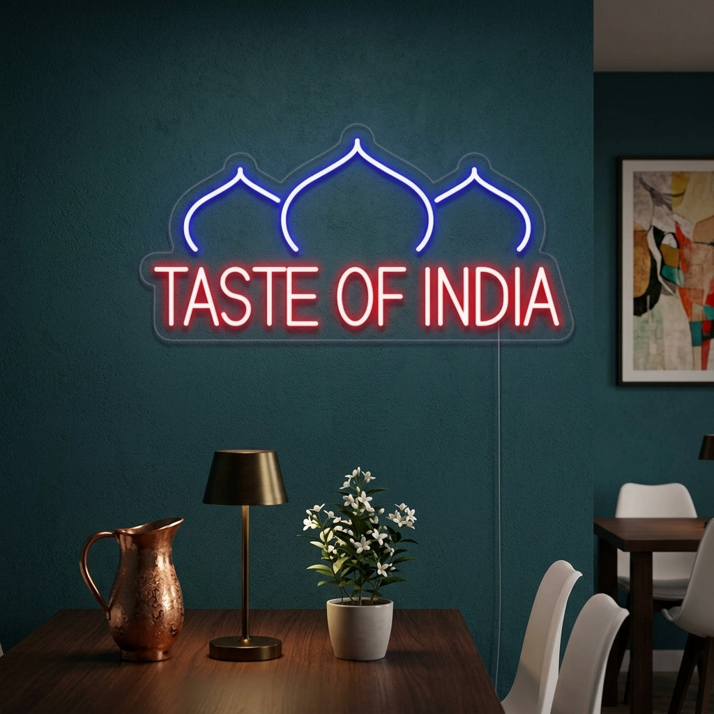 "TASTE OF INDIA, Restaurant, ui" Neon Verlichting