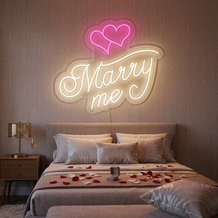 "Marry Me, Harten" Neon Verlichting